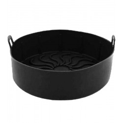 Forma 18,5cm Silicone Preta Redonda Para Airfryer